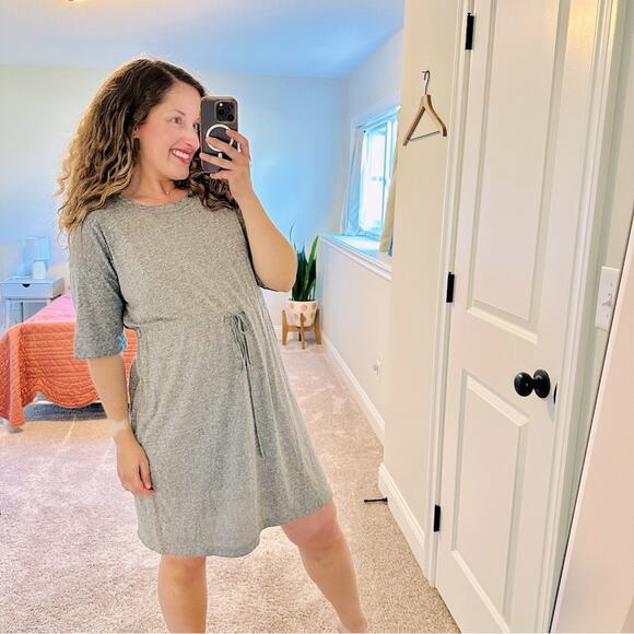 NWT Current/Elliott Gray Short Sleeve Mini Dress Medium - Picture 1 of 13